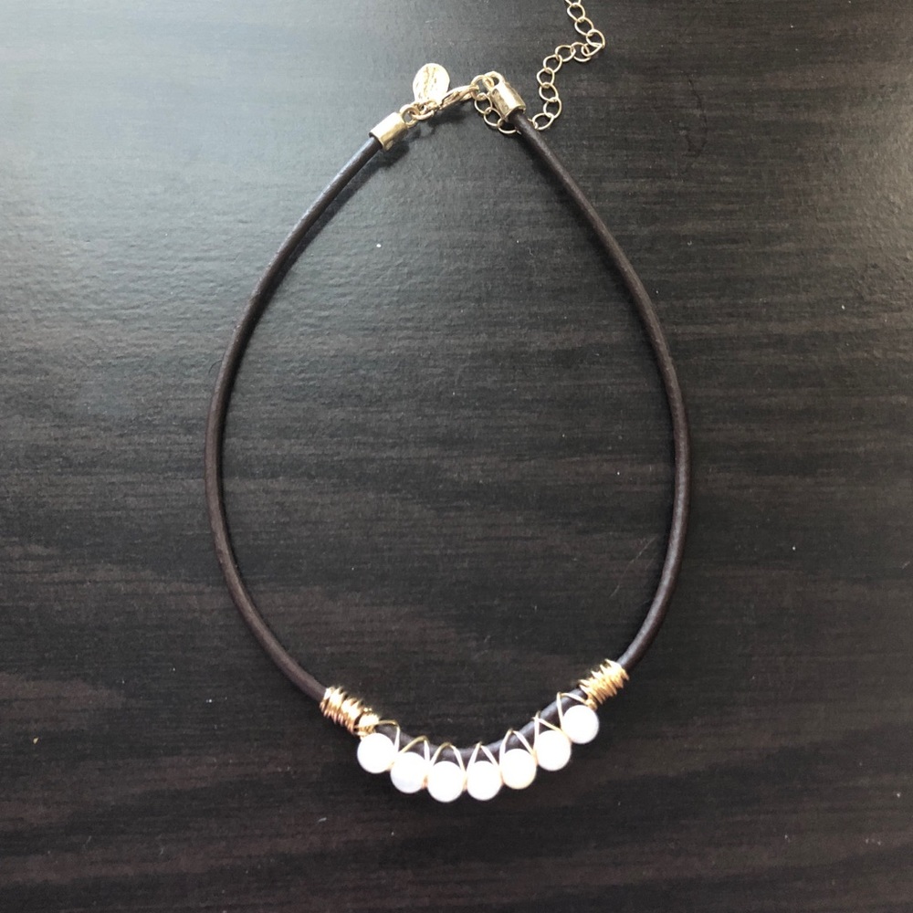 New Listing!.  Pearl faux leather choker