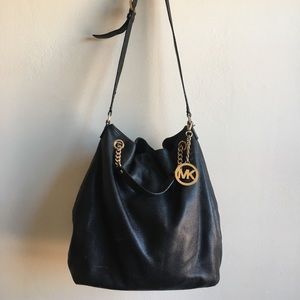 Black leather Michael Kors bag!
