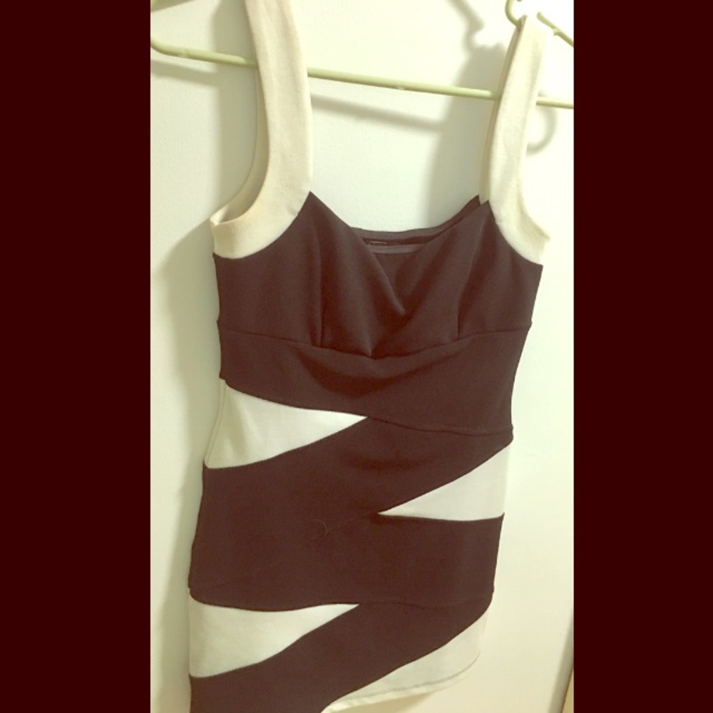Black and White Bodycon Party Dress