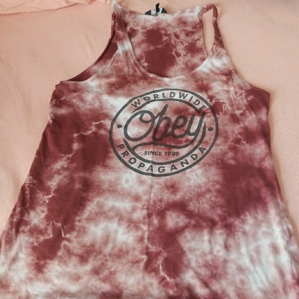 Obey acid wash tank with logo