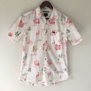 RVCA SHIRT sleeve Hawaiian shirt Small