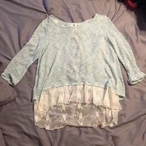 Mint Blue lace shirt