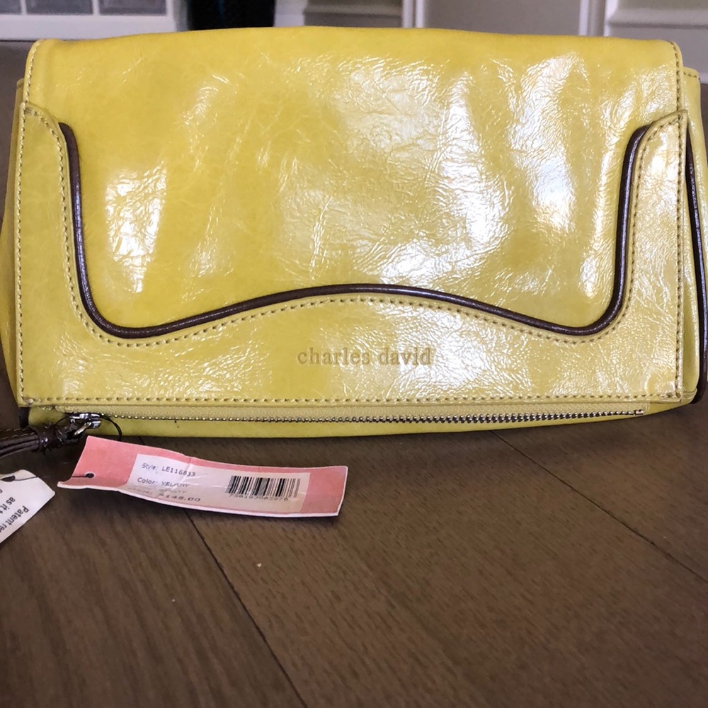 NWT Charles David leather clutch