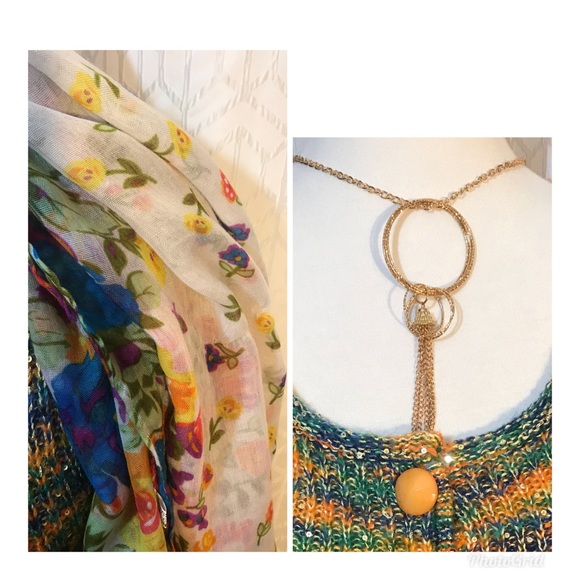 5 FOR $25 NEW BRIGHT SWEATER/SCARF/JEWELRY SZ SM - Picture 5 of 6