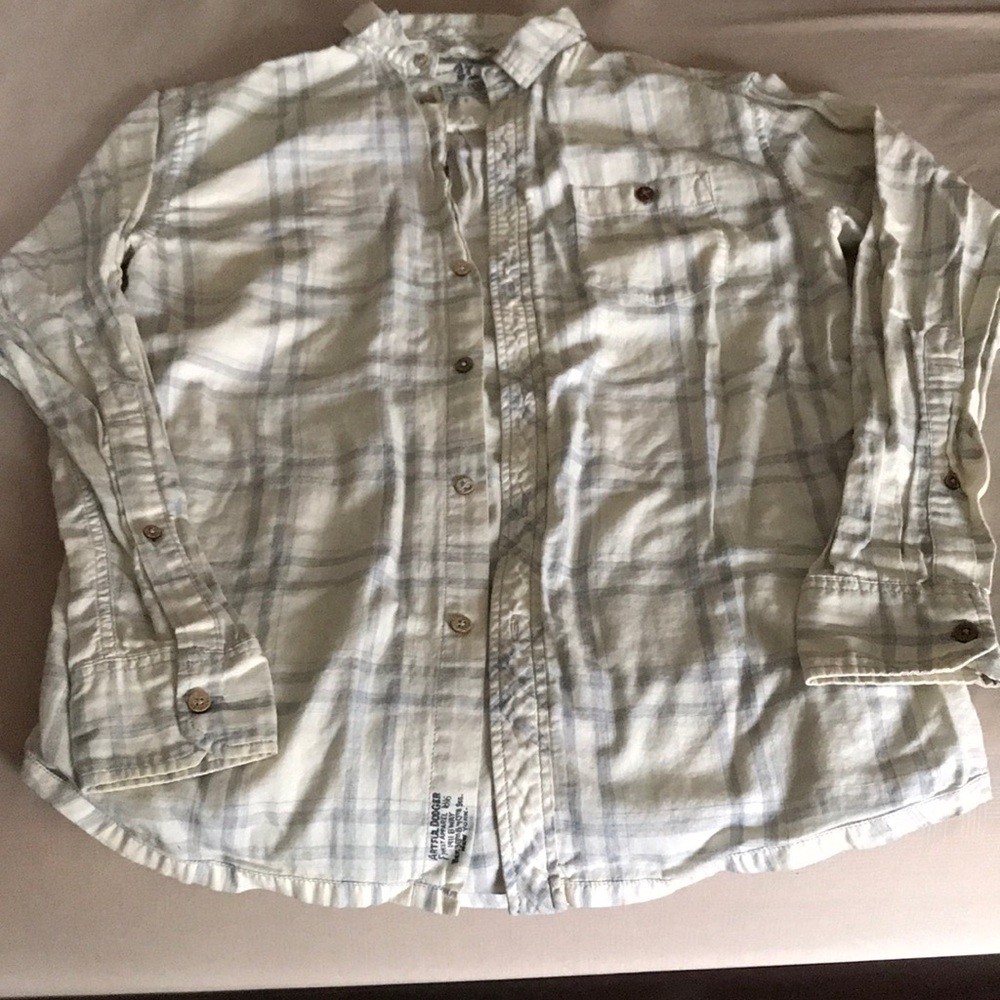 Artful dodger plaid button down shirt