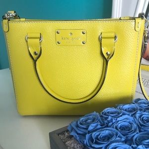 Kate Spade Yellow Leather Bag Removable Strap