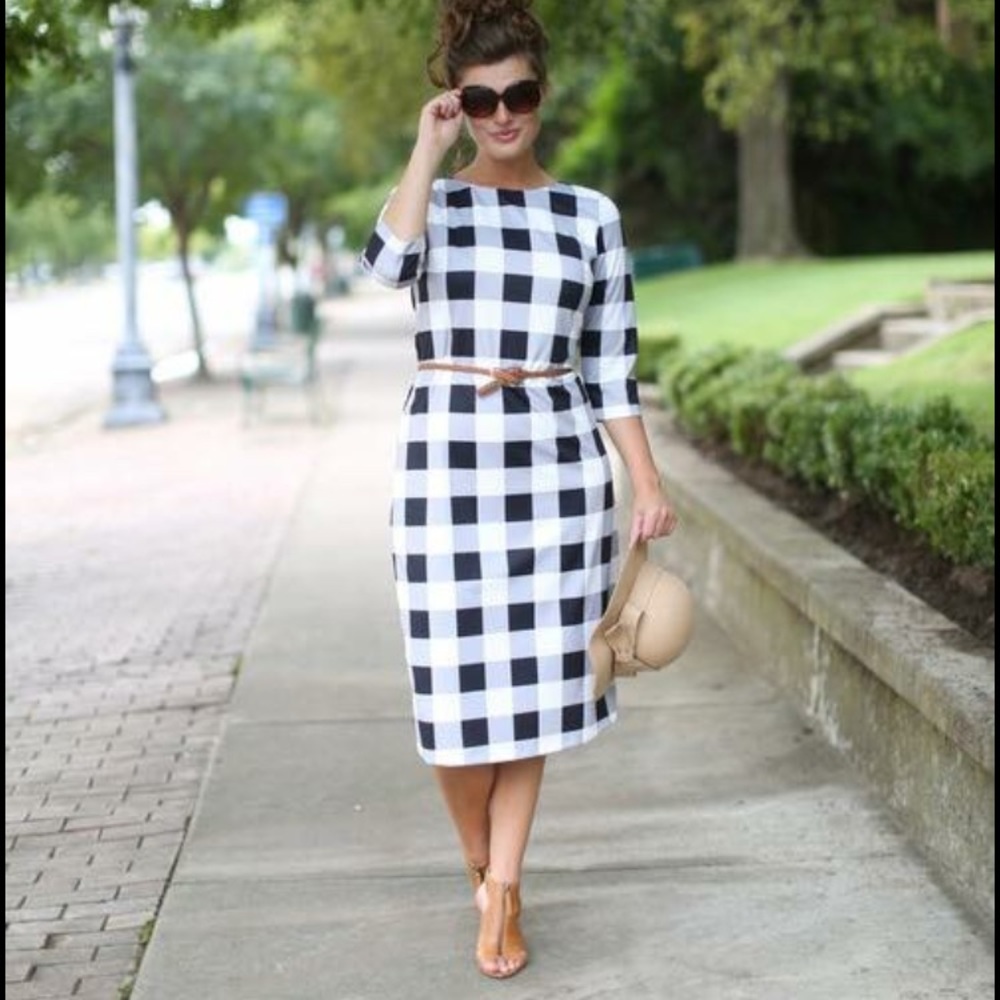Dainty jewells - checked midi dress