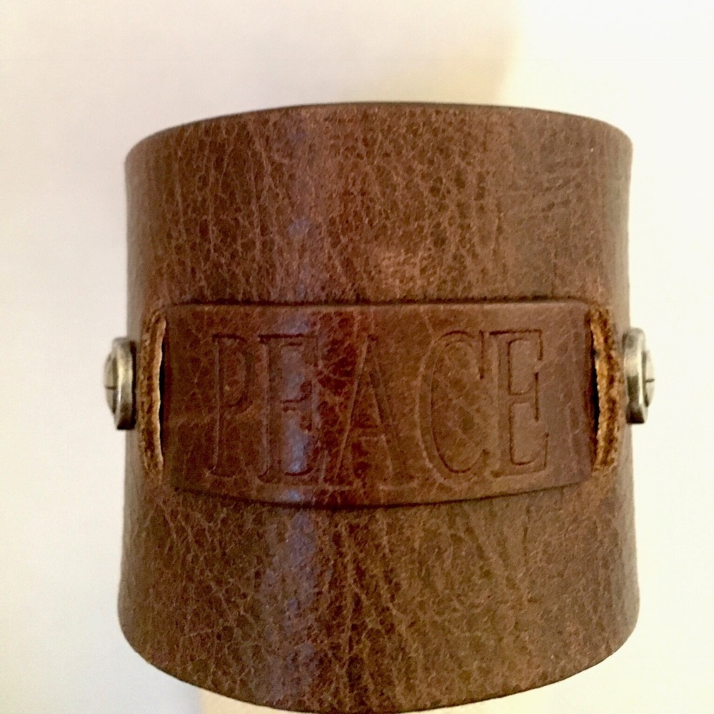 Good Works ☮️ Stamped Leather Bracelet