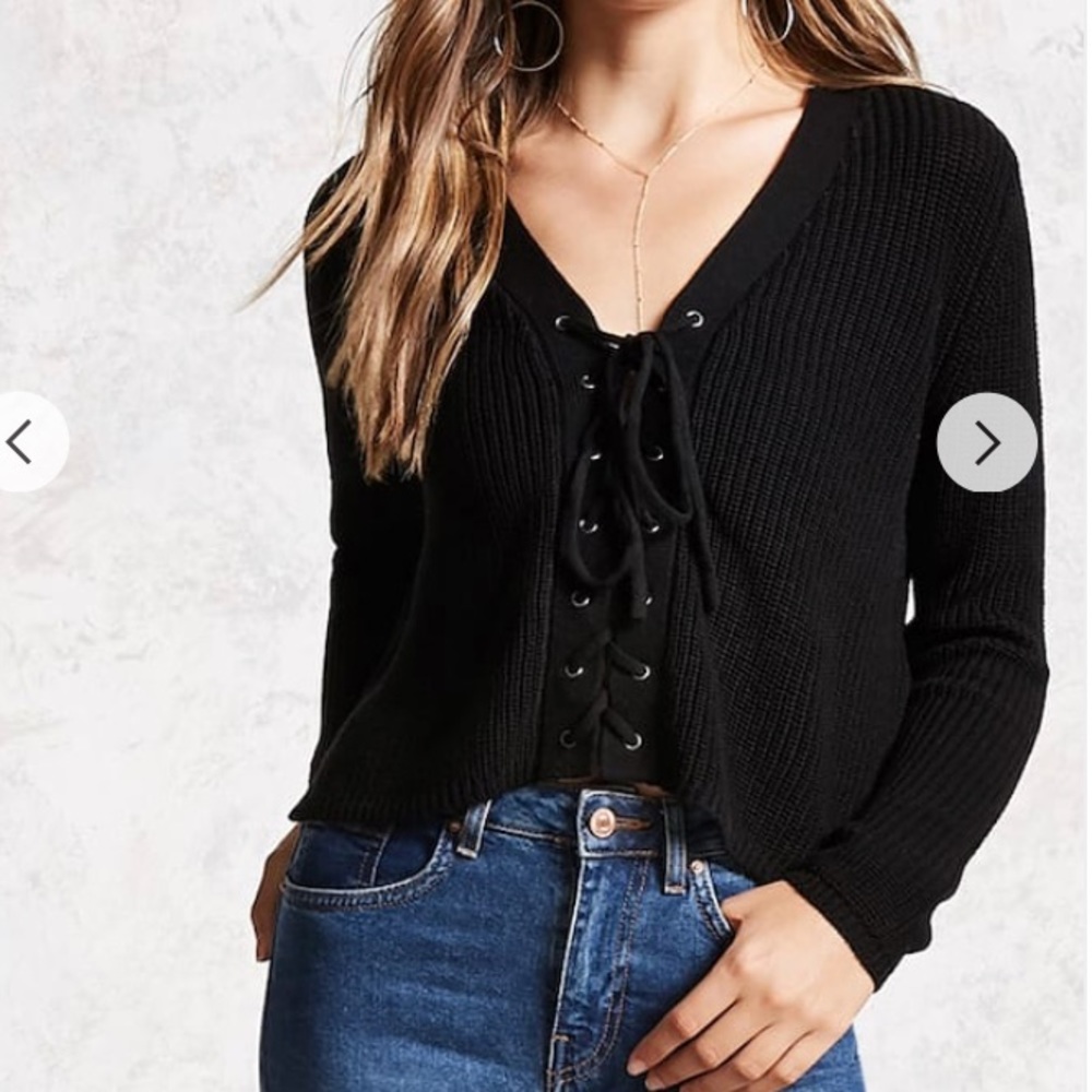 Forever 21 tie up sweater NWOT