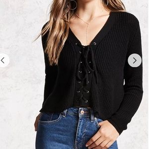 Forever 21 tie up sweater NWOT