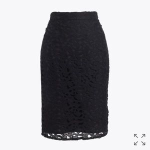 Jcrew Lace Black pencil skirt 0 XS