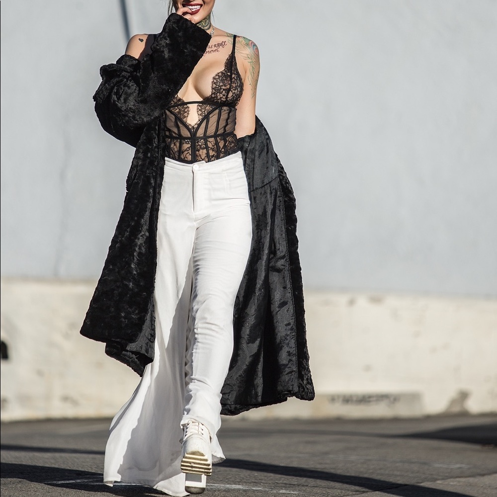 Delicately Double Layered White Trousers