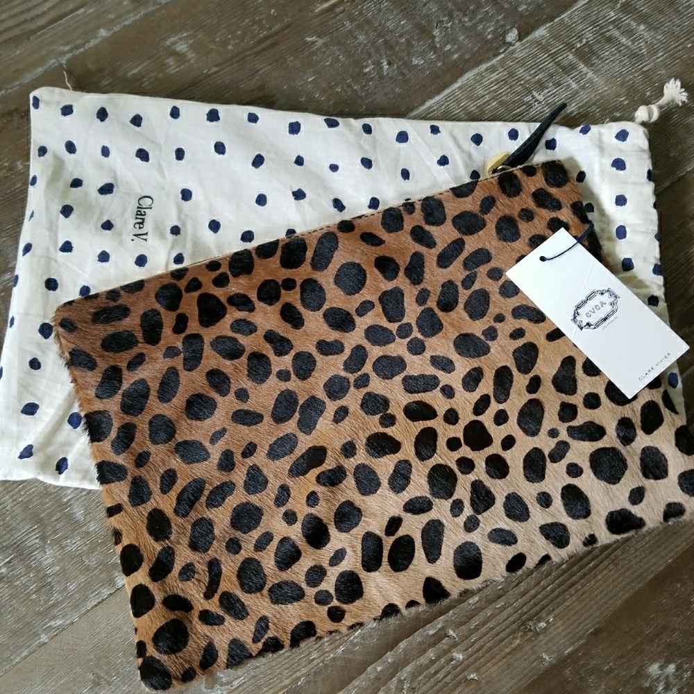 Clare Vivier Leopard Clutch. FIRM.
