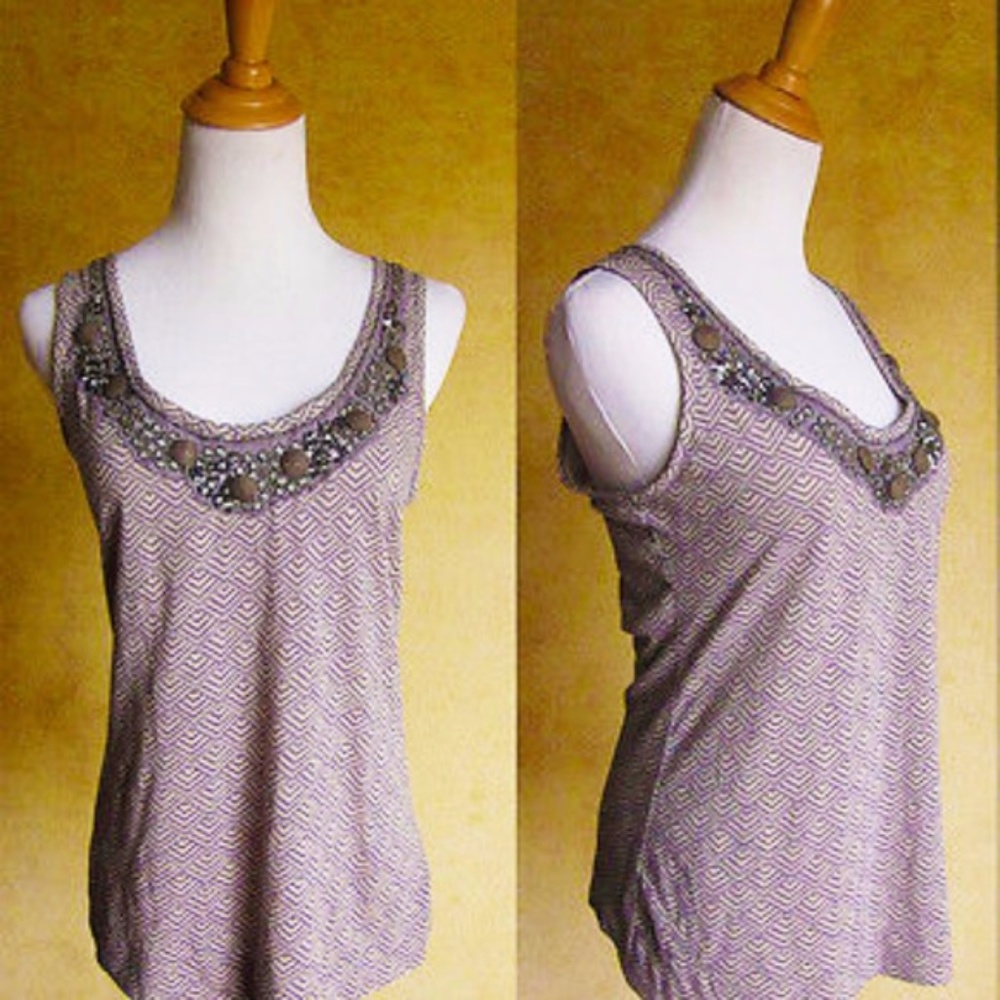 🔥Anthropologie Deletta Beaded Sequin Tank