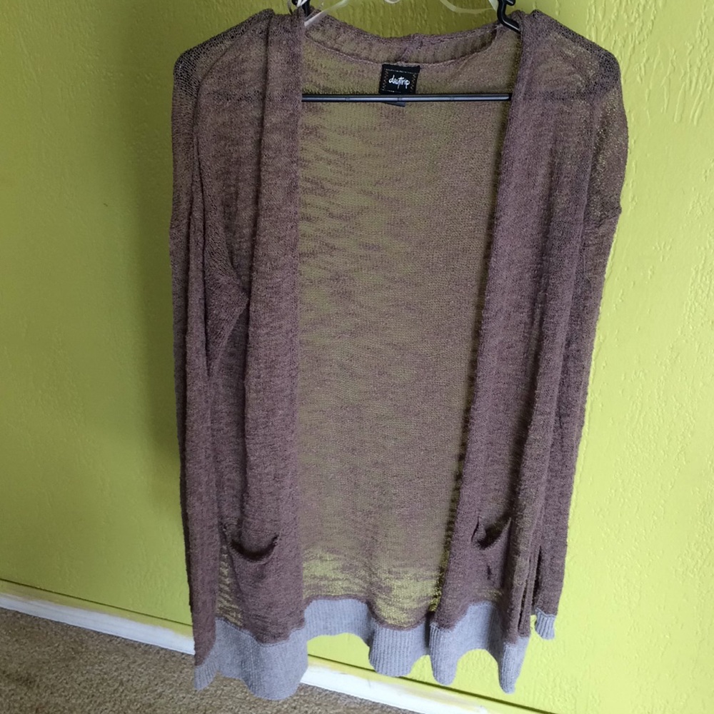 dayTrip loose stitch taupe cardigan L