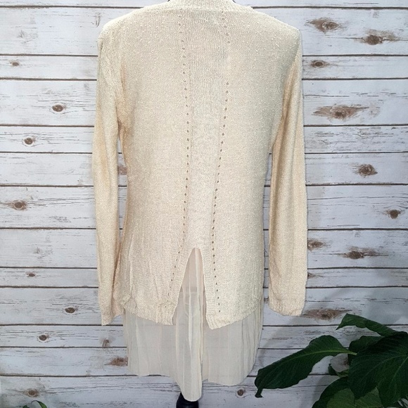 Knit Sweater with Chiffon Extension - Picture 4 of 7