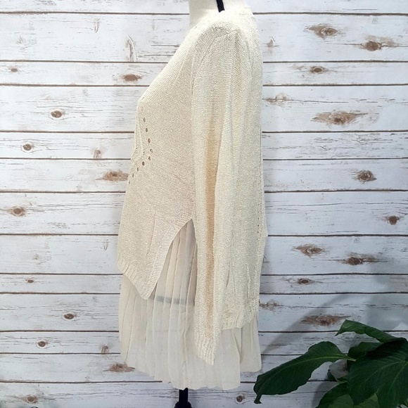 Knit Sweater with Chiffon Extension - Picture 5 of 7