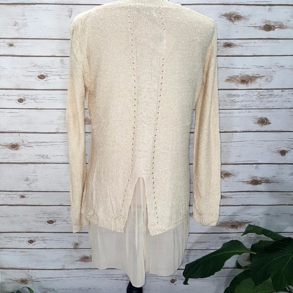 Knit Sweater with Chiffon Extension - Picture 6 of 7