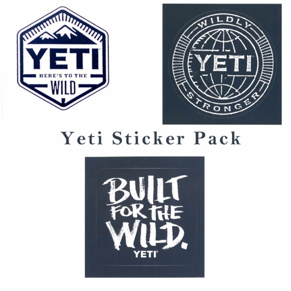 Yeti Sticker Pack Set of 3 4x4 Stickers