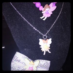 Fairy Glitter Necklace, Bracelet, Bow Set