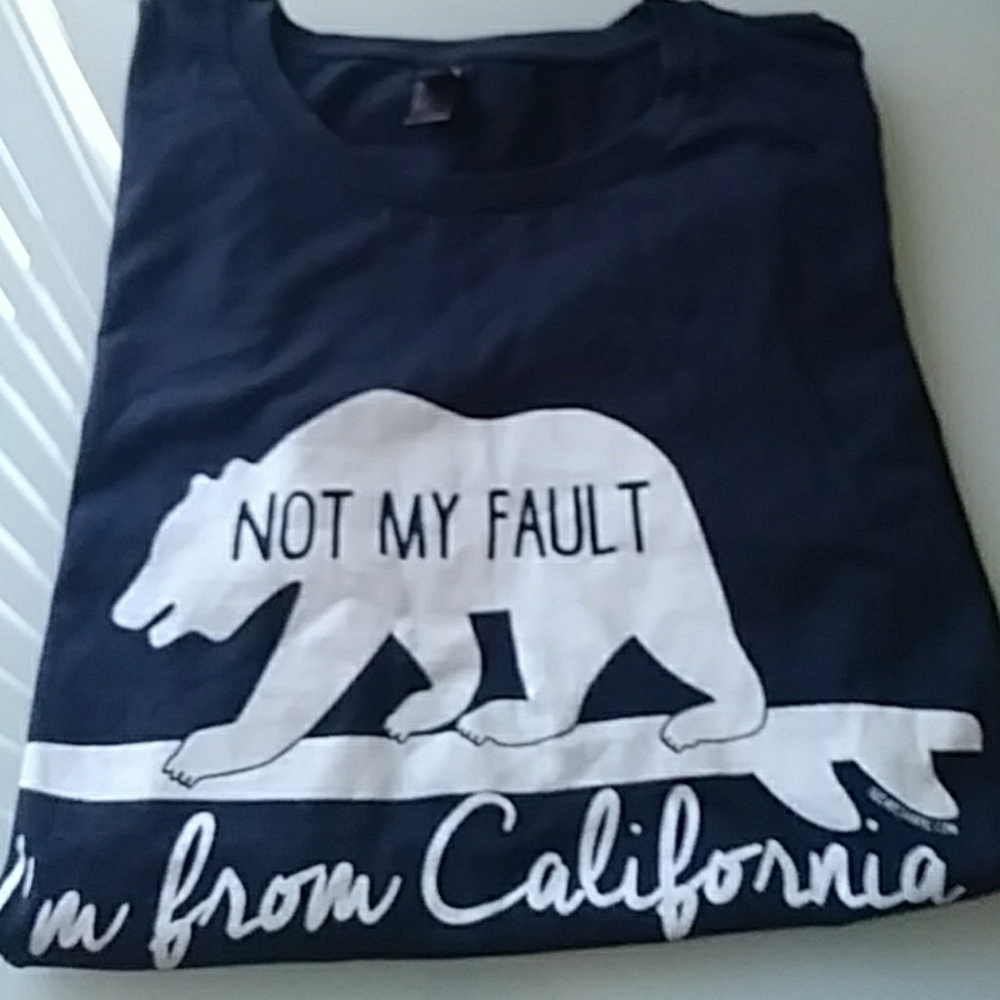 Not my fault I'm from California woman's t-shirt