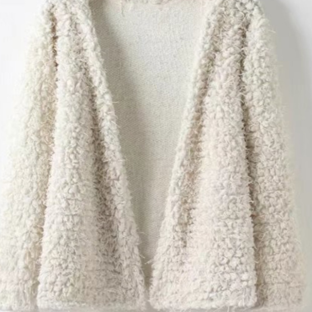 Faux Fur Fuzzy Open Front Coat