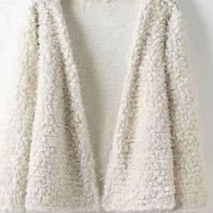 Faux Fur Fuzzy Open Front Coat