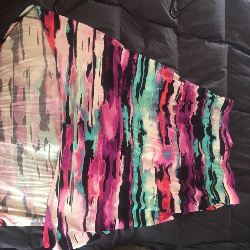 Elastic waist high-low maxi skirt