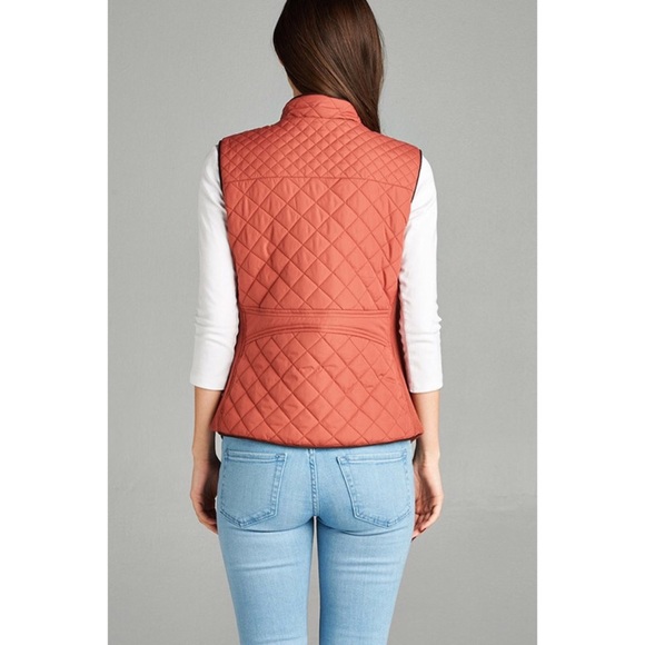 LAST ONE! Quilted Padded Vest-DUSTY PINK - Picture 3 of 3