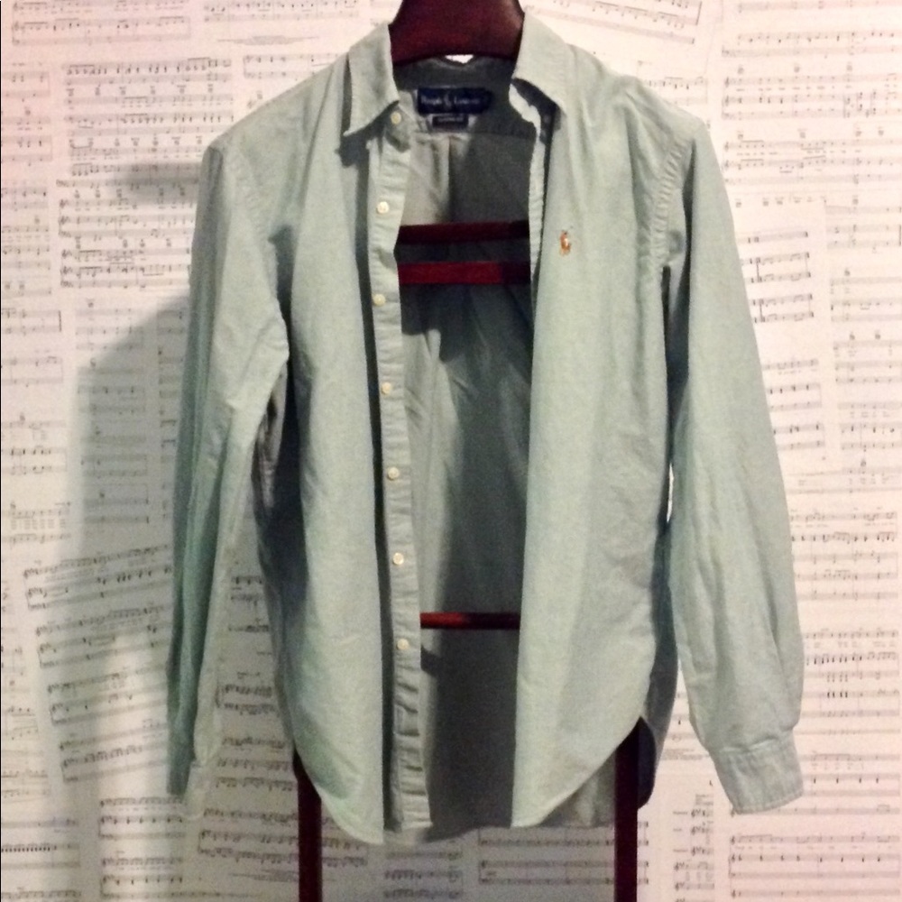 Solid Green Button Down