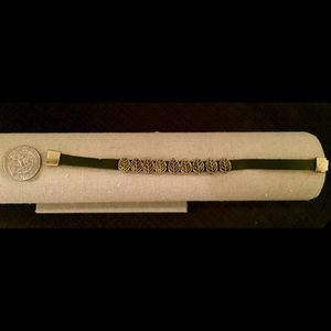 Lucky Brand Leather & Gold Leaf Bracelet