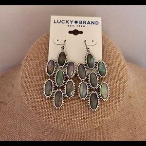 Lucky Brand Abalone & Silver Dangle Earrings