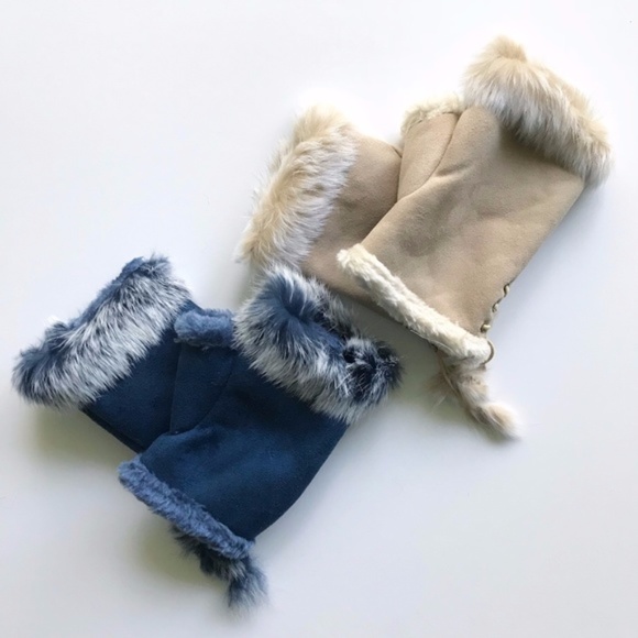 Faux Fur Fingerless Gloves - Picture 2 of 2