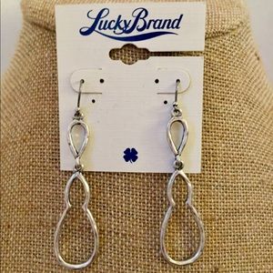Lucky Brand Silver Textured Dangle Earrings