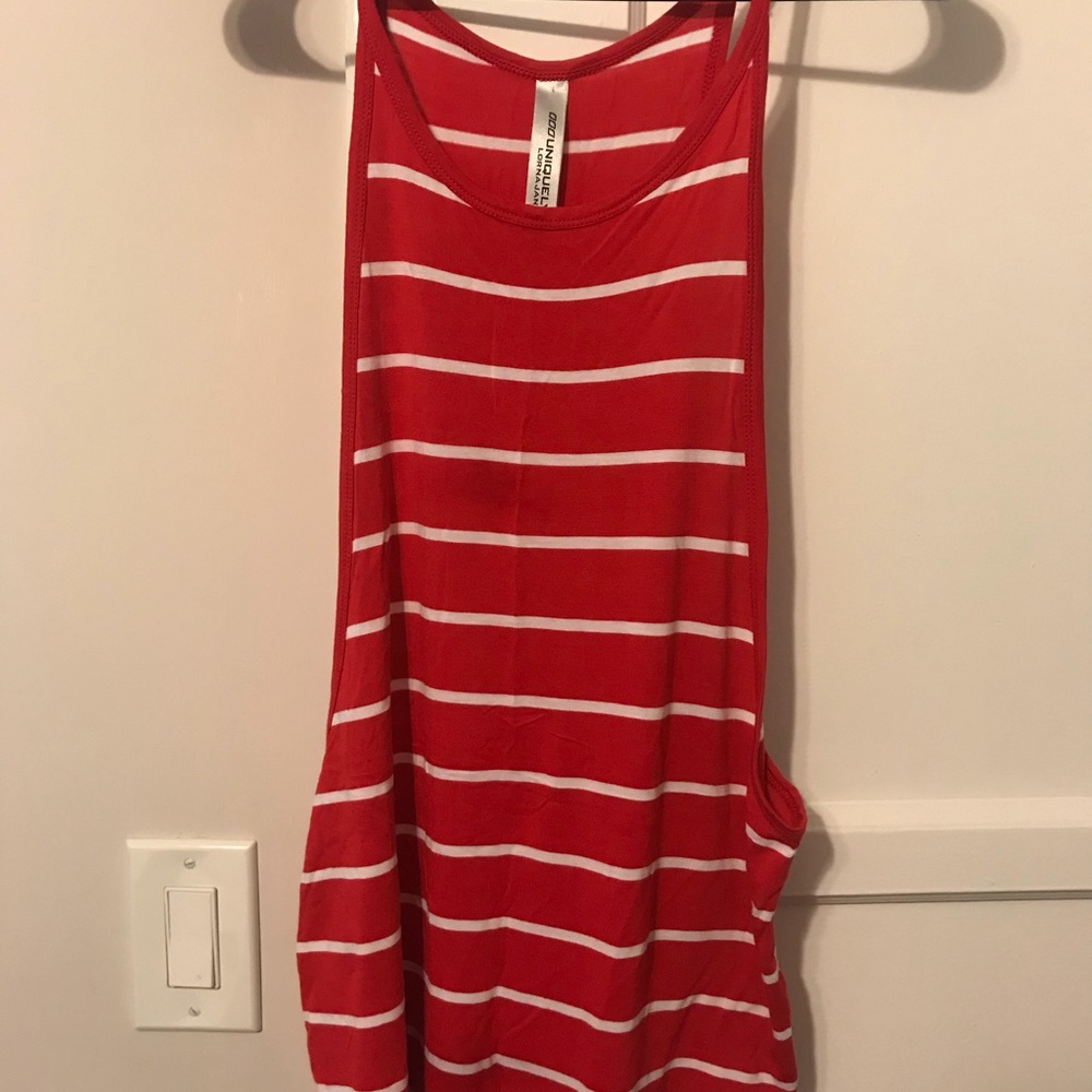 Red and white striped Lorna Jane Tank