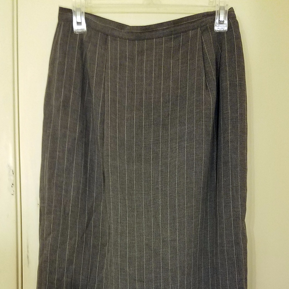 Talbots Maxi Long Pin Striped Pencil Wool Skirt