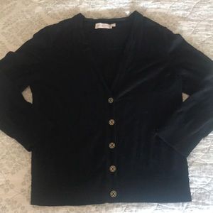 Tory Burch Merino Wool V-Neck Cardigan