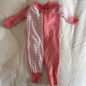 Hanna Anderson pink striped sleeper