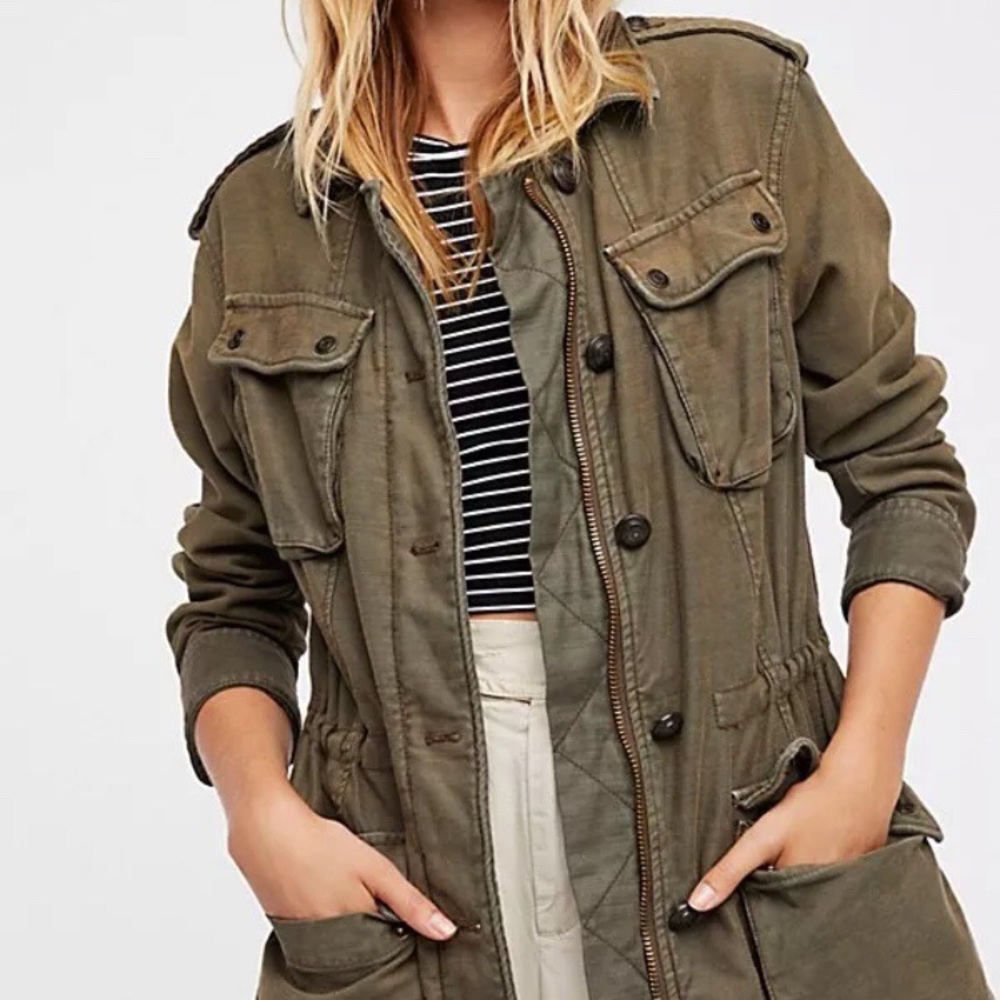 New Free People Olive Military Jacket