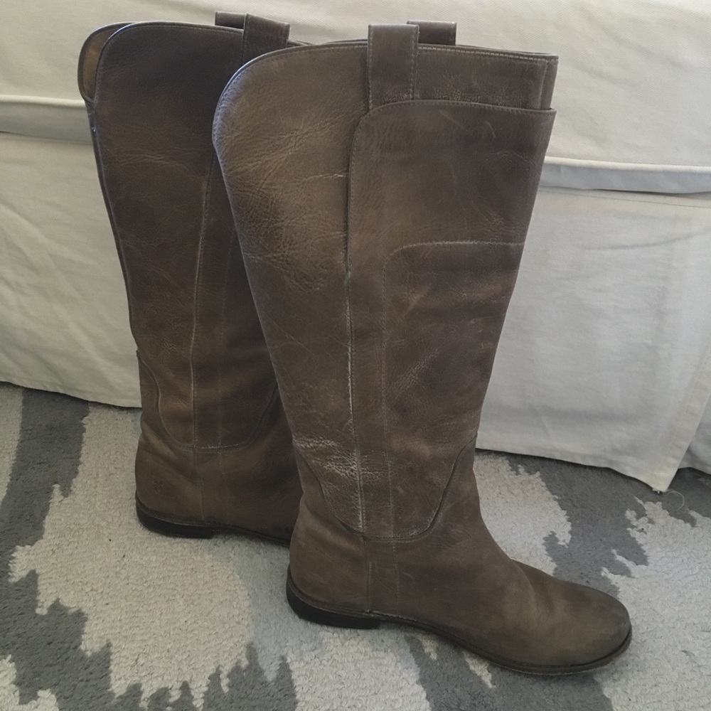 Frye tall riding boots (grey)