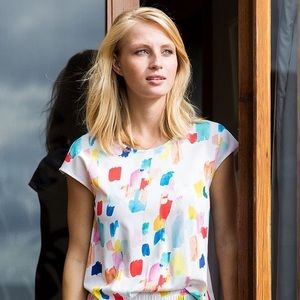 LAST CALL! Marine Layer Britt Bass Print Crop Top