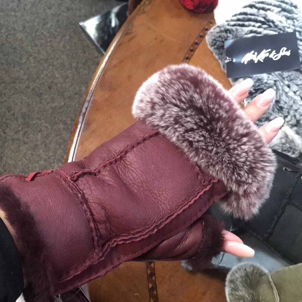 Fingerless Rabbit Fur Gloves