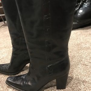 Antonio Melani Black Leather Boots sz9