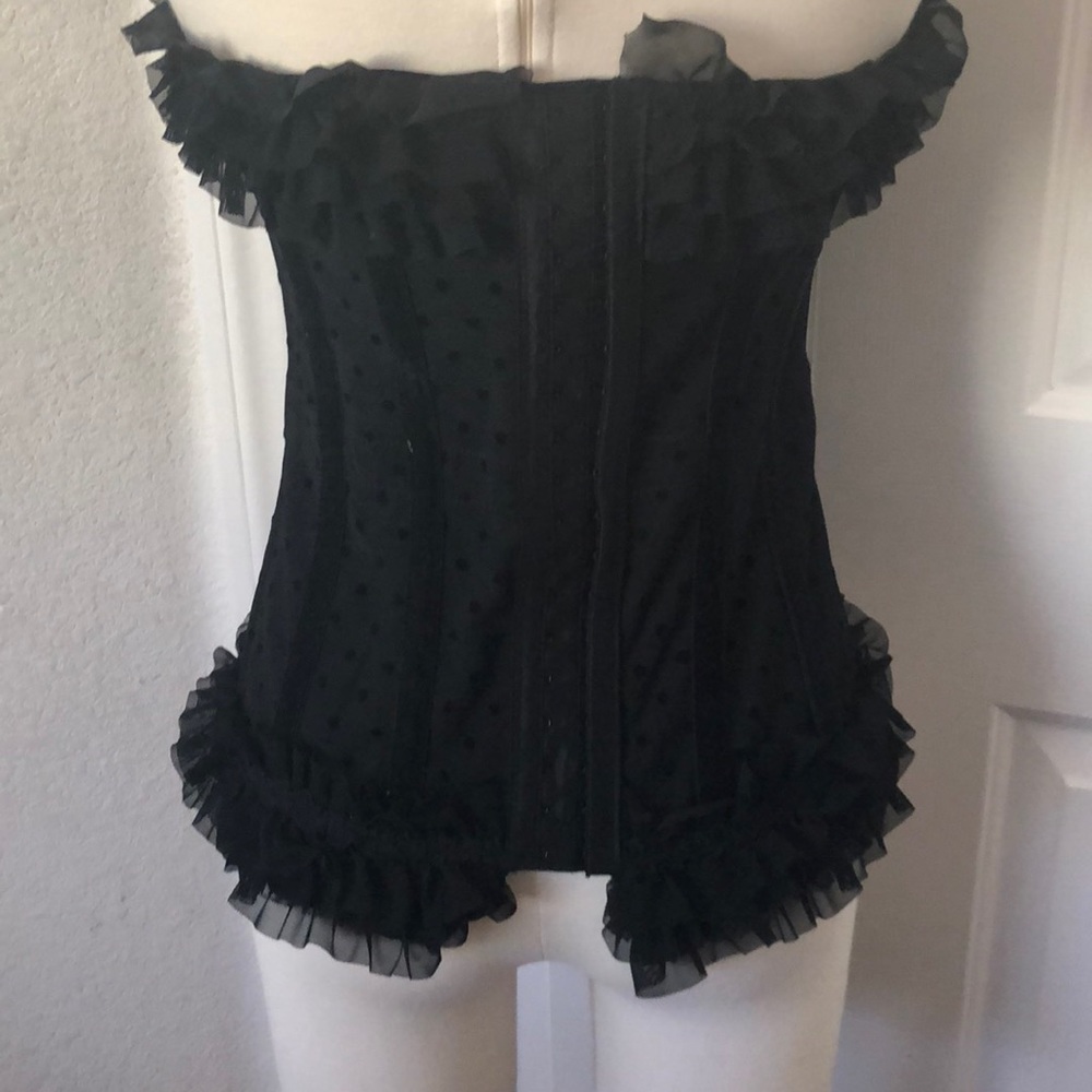 Black New Coquette corset top shirt bra - Picture 2 of 2
