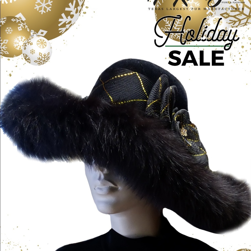 Black Felt Hat lavished with Black Fox