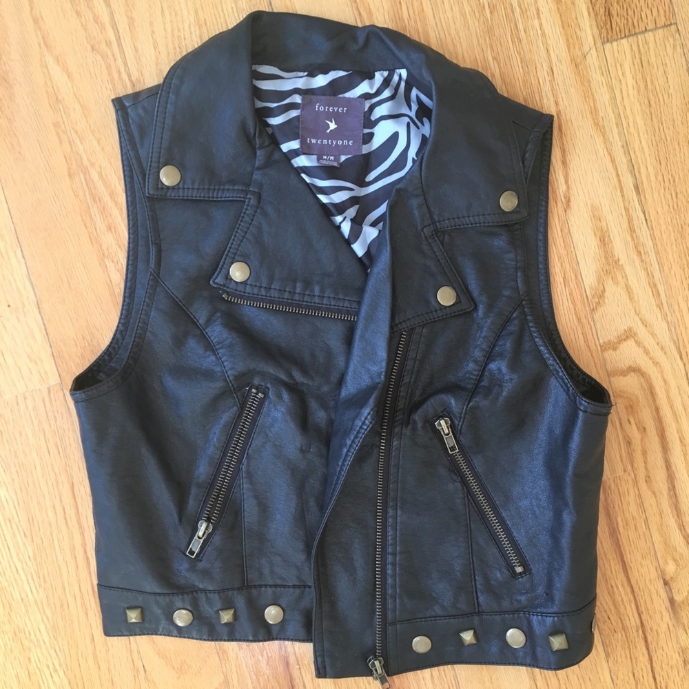 Studded leather vest