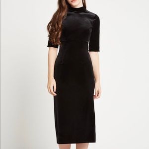BCBG Velvet Black midi dress