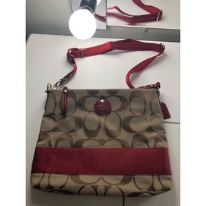 Coach Signature Stripe Crossbody File Bag