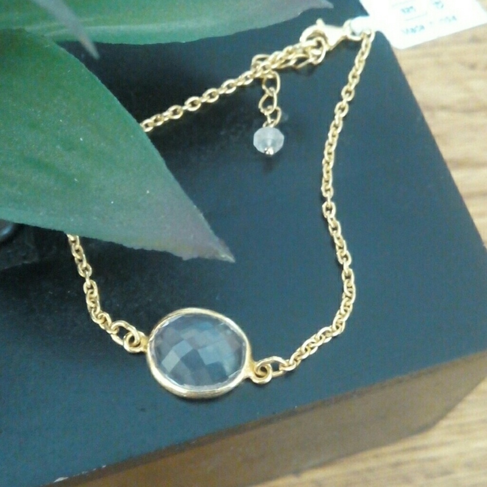 Sterling Gold Faceted Stone Bracelet