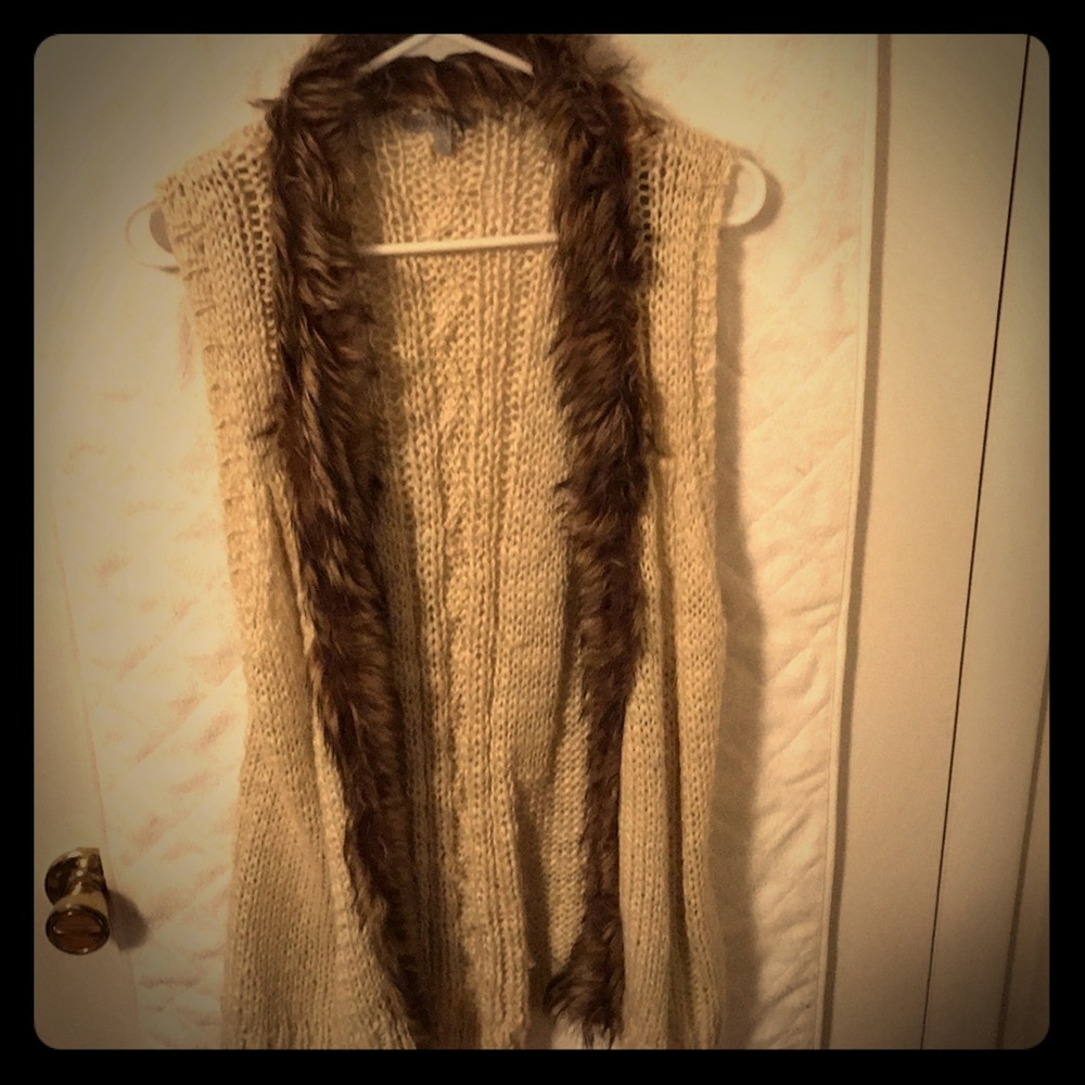 Long furry sweater vest